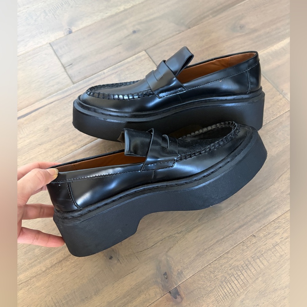 Zara Limited Edition Flatform Leather Loafer ref. 1531/210 women size 37
